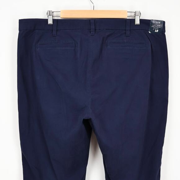 NWT J.Crew Factory High-Rise Straight Leg Girlfriend Chino Pant In Navy Size 18 - Picture 4 of 10